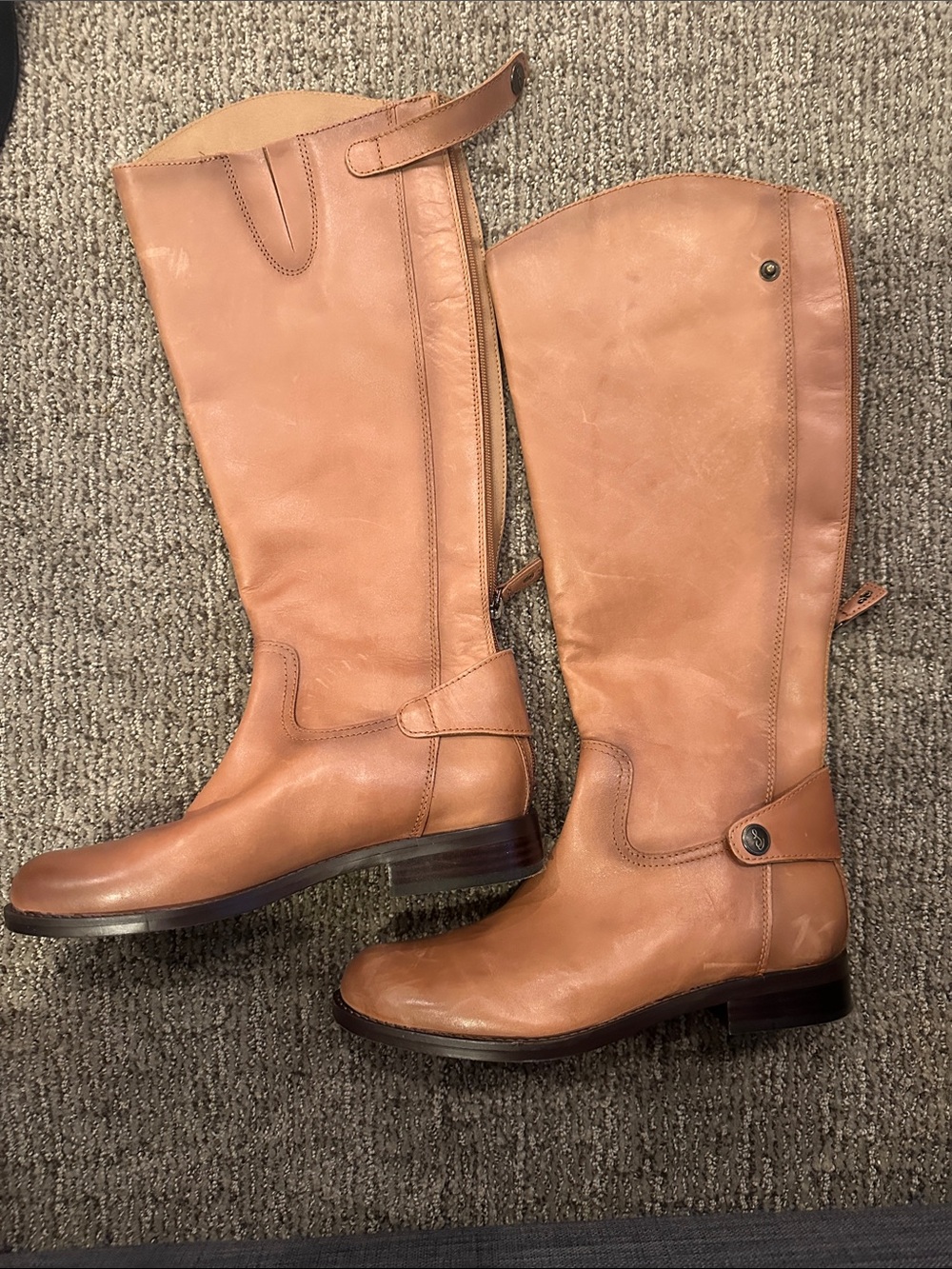 Sam Edelman Tall Leather Riding Boots - Cognac Tan